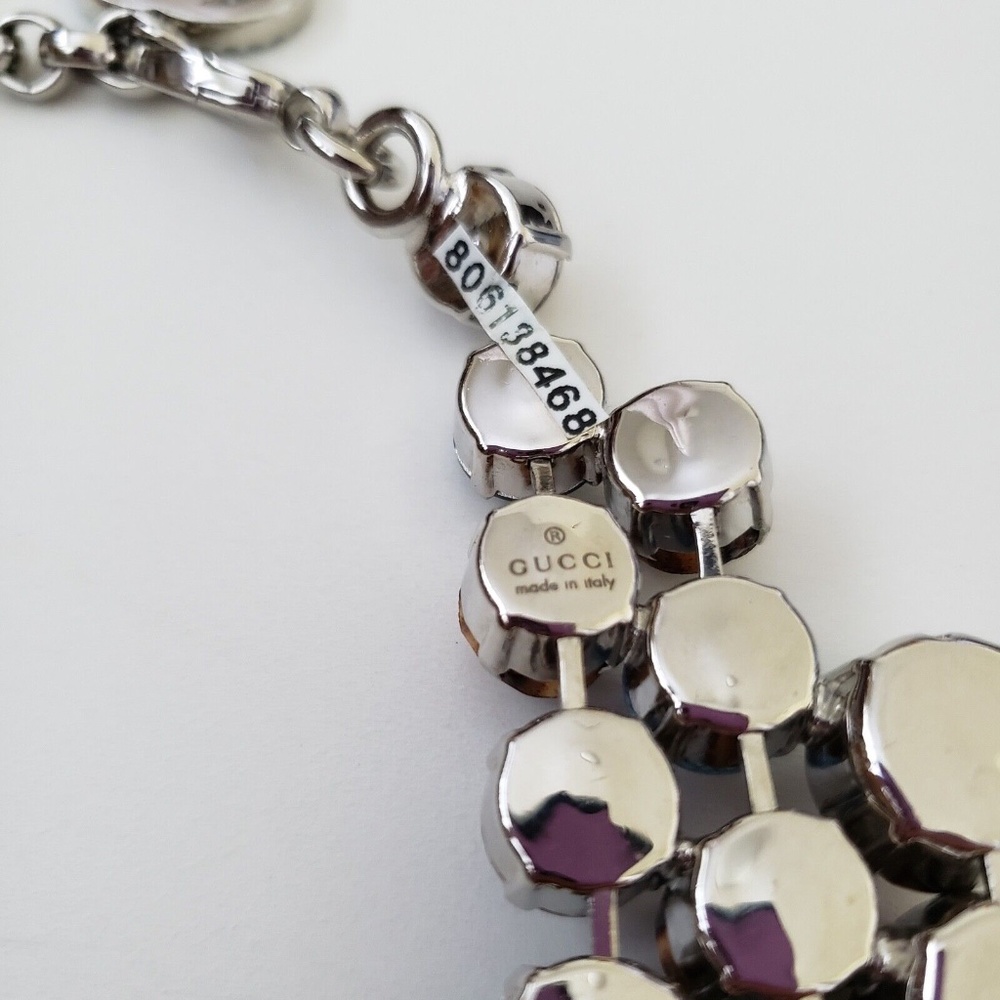 Gucci Statement Necklace & Bracelet Set Bamboo Swarovski Crystals - Picture 7 of 12